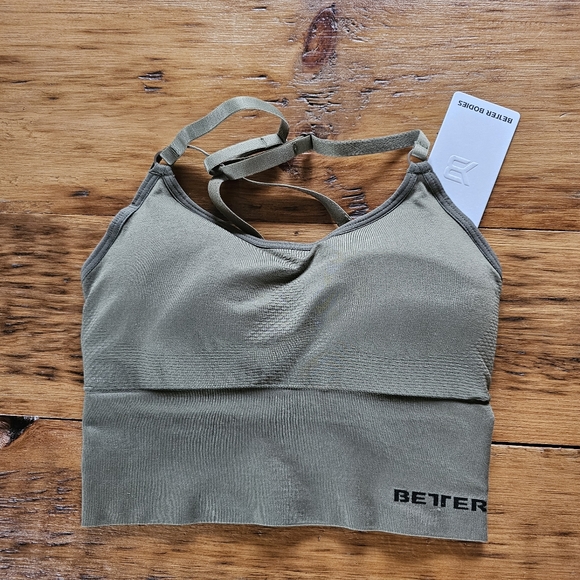 BETTER BODIES Other - Better Bodies Astoria Seamless Sports Bra Washed Green Size S